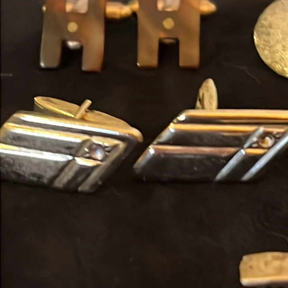 Lot vintage cufflinks & tie clips Pioneer Swank gold filled Shields